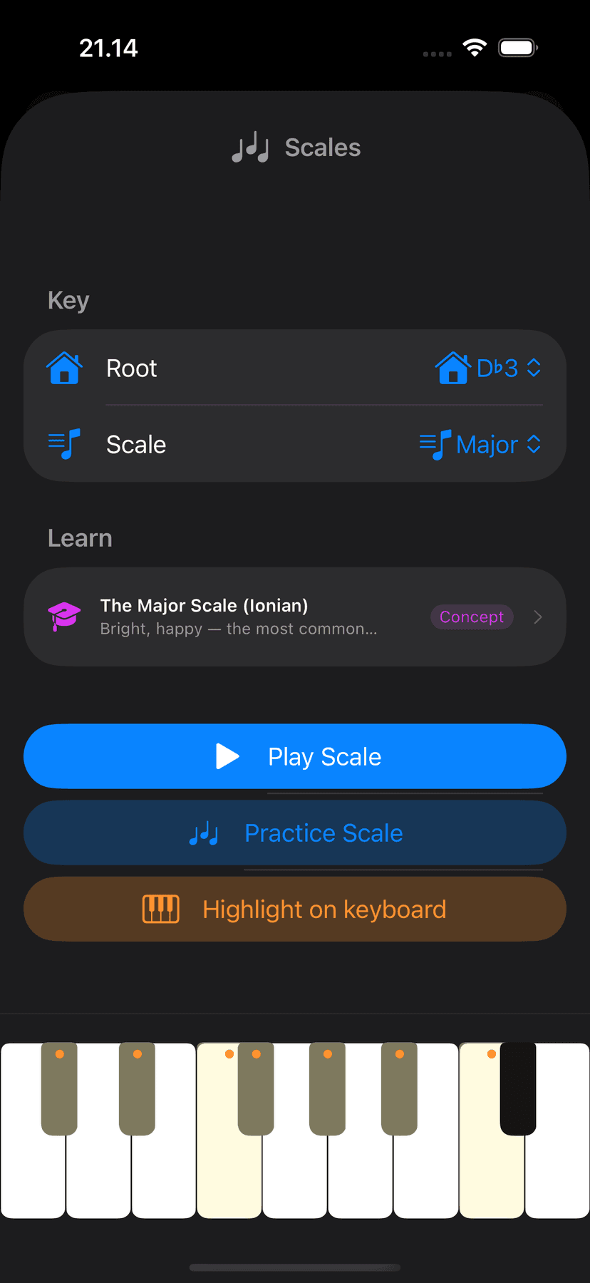 Scales browser in Play mode