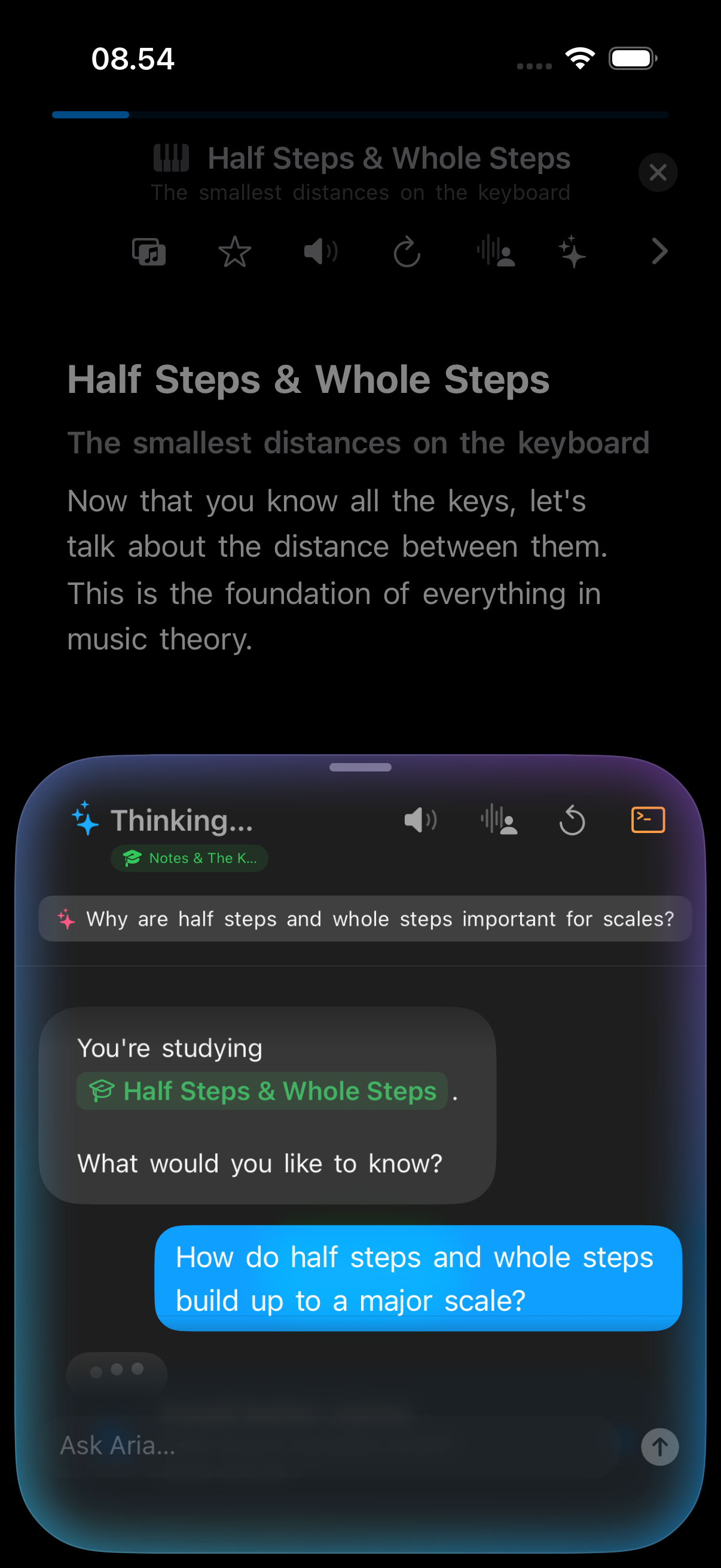 Tiny Instrument Aria context-aware actions